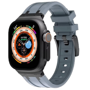 Bracelet en Titanium Black Metal Head grey pour Apple watch