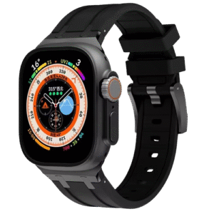 Bracelet en Titanium Black Metal Head noir pour Apple watch