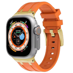 Bracelet en Titanium Gold Metal Head orange pour Apple watch