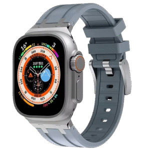 Bracelet en Titanium Silver Metal Head Grey pour Apple watch