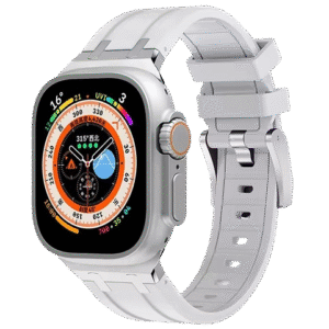 Bracelet en Titanium Silver Metal Head white pour Apple watch
