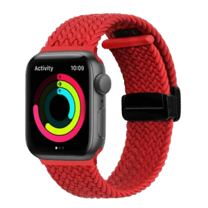 Bracelet en nylon ultra tresse pour Apple Watch Rouge