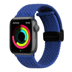 Bracelet en nylon ultra tresse pour Apple Watch bleu