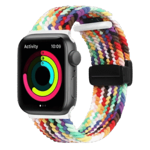 Bracelet en nylon ultra tresse pour Apple Watch multicouleur