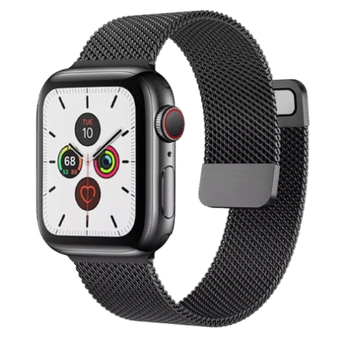 Bracelet Apple watch Noir stainless steel loop