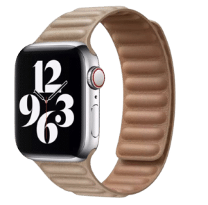 Bracelet Apple watch cuir Beige Magnetic Loop
