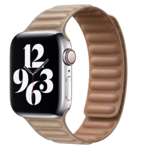 Bracelet Apple watch cuir Beige Magnetic Loop