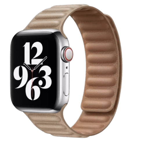 Bracelet Apple watch cuir Beige Magnetic Loop