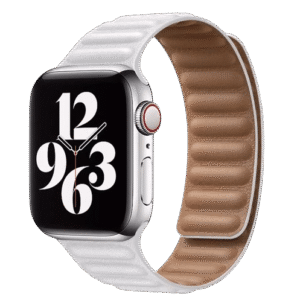 Bracelet Apple watch cuir Blanc Magnetic Loop
