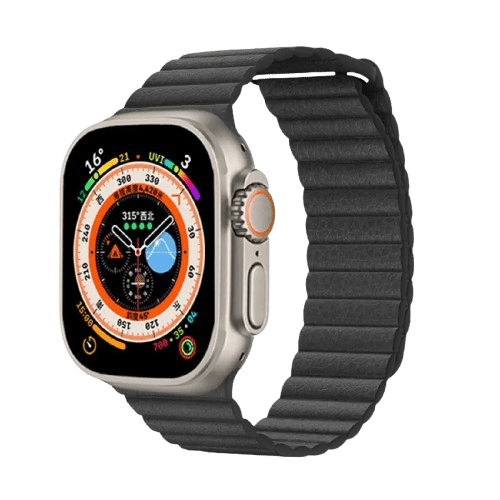Bracelet Apple watch cuir Noir Magnetic Double Loop