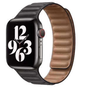 Bracelet Apple watch cuir Noir Magnetic Loop