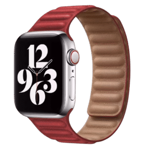Bracelet Apple watch cuir Rouge Magnetic Loop
