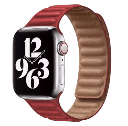 Bracelet Apple watch cuir Rouge Magnetic Loop