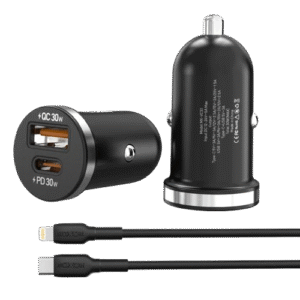 DUAL CAR CHARGER 30W PD MXVC33 MOXOM – Type C to Lightning