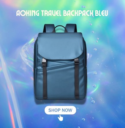 AOKING Travel backpack bleu 433x442