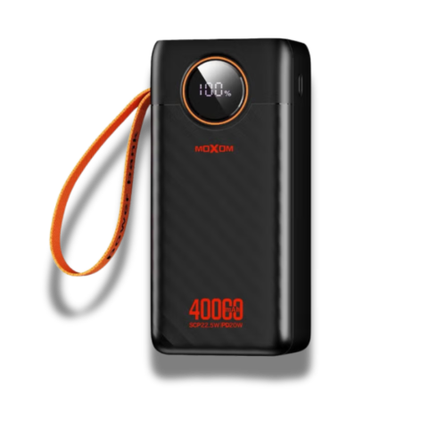 Batterie externe portable MX PB168 40 000 mAh, grande capacité, avec entrées et sorties multiples, PD 20 W + SCP 22,5 W, écran LCD, noir 1
