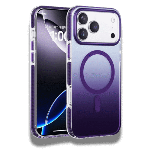 Case For IPhone 17 Pro Max Gradient Magnetic Black Purple