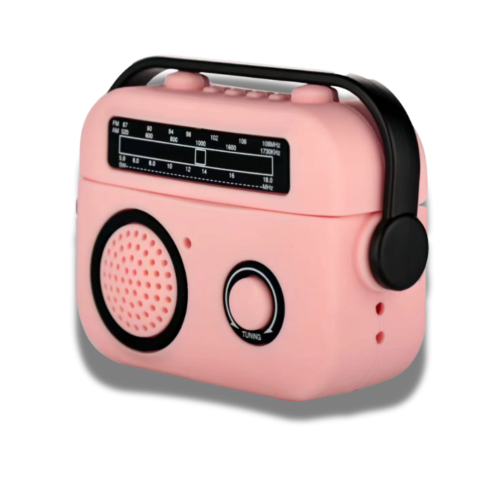 Coque Airpods 3D Radio Pattern Design Rose
