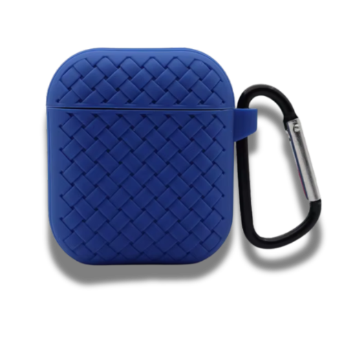 Coque Airpods Weave Pattern Shockproof Bleu