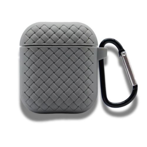 Coque Airpods Weave Pattern Shockproof Gris