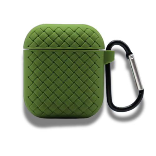 Coque Airpods Weave Pattern Shockproof Vert