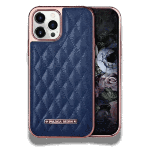 Coque iPhone Puloka en cuir Bleu