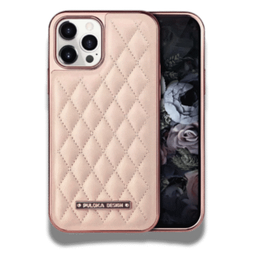 Coque iPhone Puloka en cuir Rose