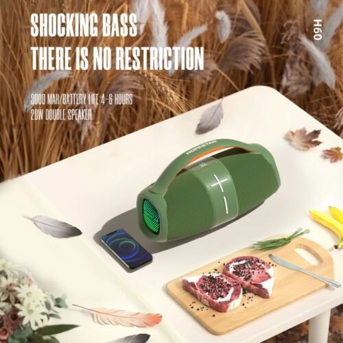 Enceinte Bluetooth portable étanche sans fil HOPESTAR H60 avec caisson de basses RVB et éclairage stéréo 2