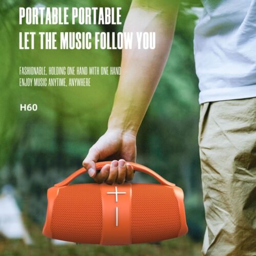 Enceinte Bluetooth portable étanche sans fil HOPESTAR H60 avec caisson de basses RVB et éclairage stéréo 3