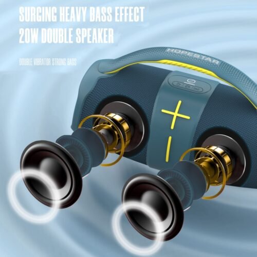 Enceinte Bluetooth portable étanche sans fil HOPESTAR H60 avec caisson de basses RVB et éclairage stéréo 4