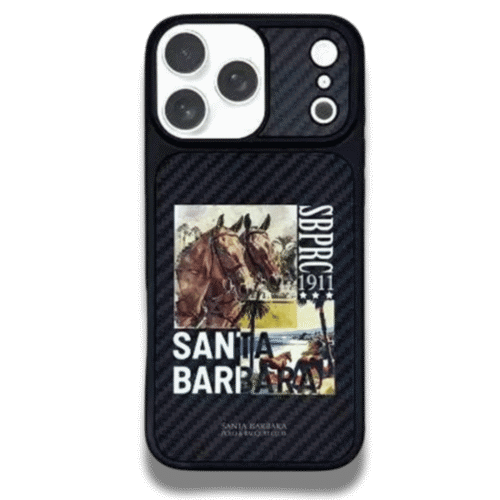 Coque iPhone Carbon Fiber Original Santa Barbara Polo Club Elvish Series Black Race Course